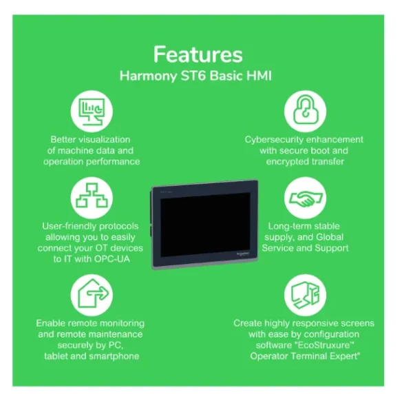HMIST6600 Schneider Electric Harmony ST6 Basic HMI panel with a 12.1” touchscreen - Image 2