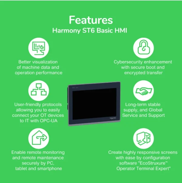 HMIST6700 Harmony ST6 HMI Panel – 15.6″ Touchscreen, Dual Ethernet | Schneider Electric - Image 2