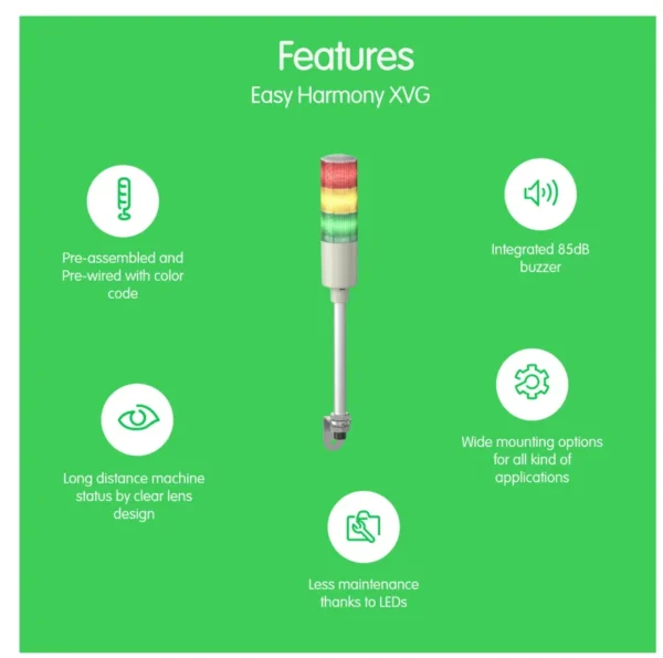 XVGU3SWV – USB Programmable Tower Light with 3 Tiers and Buzzer - Image 2