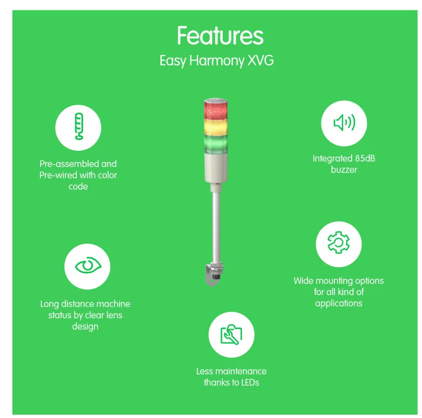 XVGU3SWV – USB Programmable Tower Light with 3 Tiers and Buzzer - Image 2